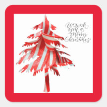 Árbol de Navidad de franja roja y blanca