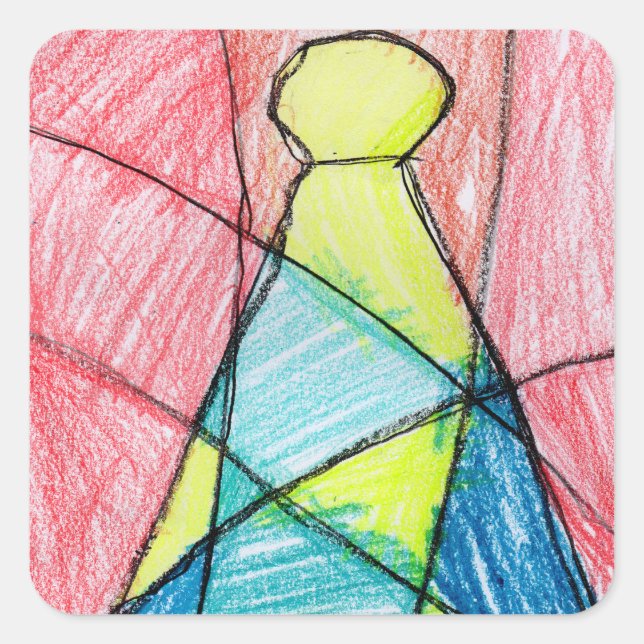 Pegatina Cuadrada Árbol de Navidad de vidrio templado (Anverso)