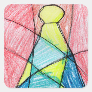 Pegatina Cuadrada Árbol de Navidad de vidrio templado