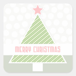 Pegatina Cuadrada Árbol de navidad moderno y suave