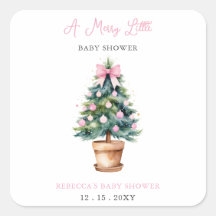 Árbol de Navidad rosa Merry Little Baby Shower