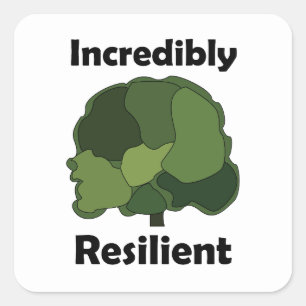 Pegatina Cuadrada Árbol de Sicómoro Increíblemente Resiliente Inspir