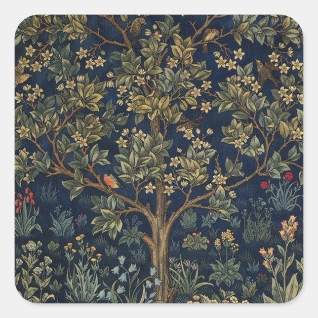 Pegatina Cuadrada Árbol de vida (Anverso)