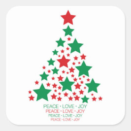 Pegatina Cuadrada Árbol estrella elegante