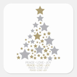 Pegatina Cuadrada Árbol estrella elegante