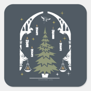 Pegatina Cuadrada Árbol mágico de Navidad HARRY POTTER™