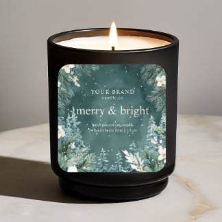 Pegatina Cuadrada "Árbol verde acuático"