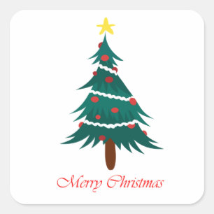 Pegatina Cuadrada Árboles de Navidad Vacaciones lujosas