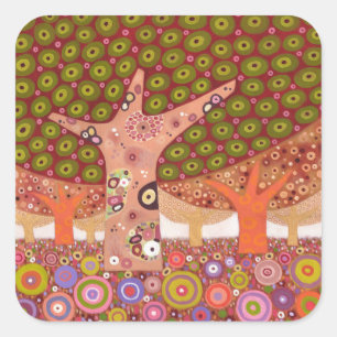 Pegatina Cuadrada Árboles de pepino 2010