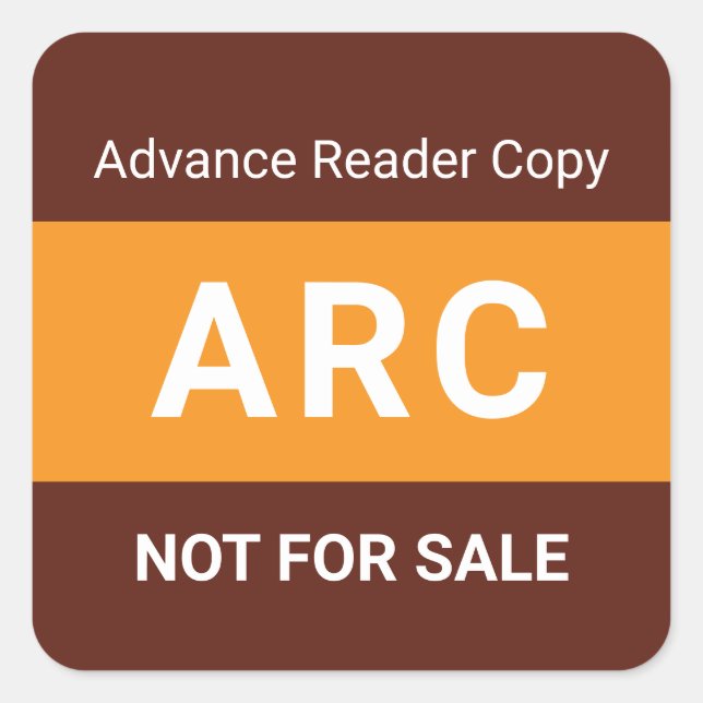 Pegatina Cuadrada ARC Not for Sale Advance Reader Copy Book Author (Anverso)