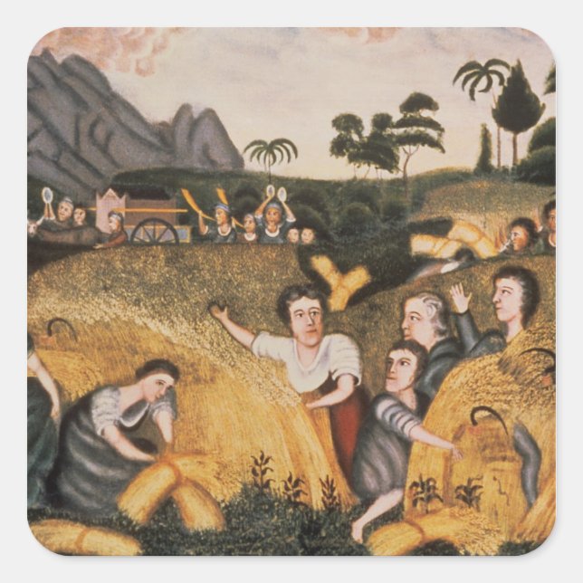Pegatina Cuadrada Arca del Pacto, c. 1865-80 (Anverso)