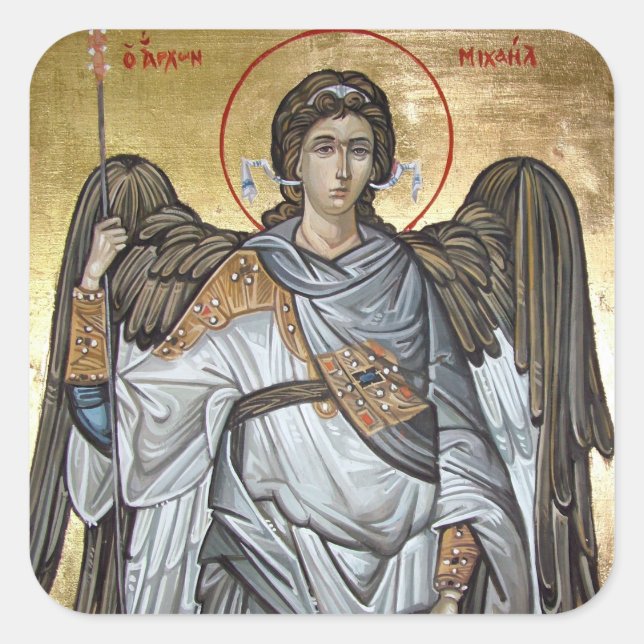 Pegatina Cuadrada Archangel Michael (Anverso)