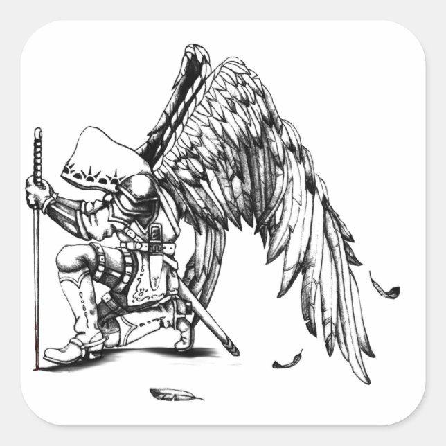 Pegatina Cuadrada ArchAngel Warrior (Anverso)