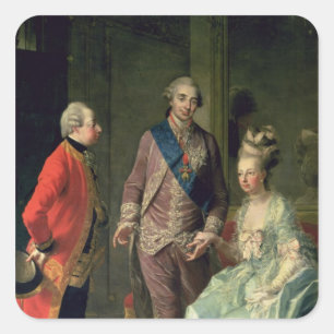 Pegatina Cuadrada Archduke Maximilian Franz visitando Marie