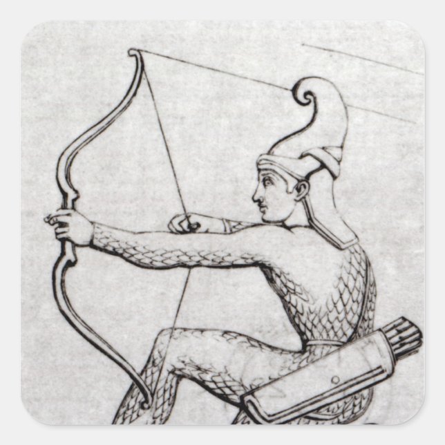 Pegatina Cuadrada Archer (Anverso)