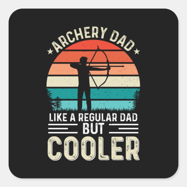 Pegatina Cuadrada Archery Dad (Anverso)