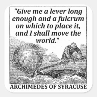 Pegatina Cuadrada Archimedes Lever