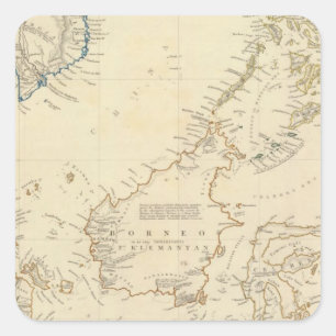 Pegatina Cuadrada Archipiélago de Malay