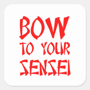 Pegatina Cuadrada Arco a su Sensei