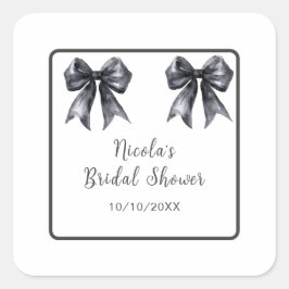 Pegatina Cuadrada Arco de coqueta negro para despedida de soltera