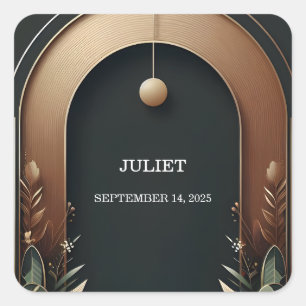 Pegatina Cuadrada Arco de granja rústica de madera para ducha de nov