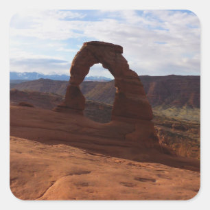 Pegatina Cuadrada Arco Delicado I en el Parque Nacional Arches