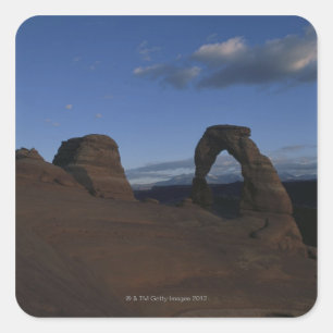 Pegatina Cuadrada Arco Delicado, Parque Nacional Arches, Utah.