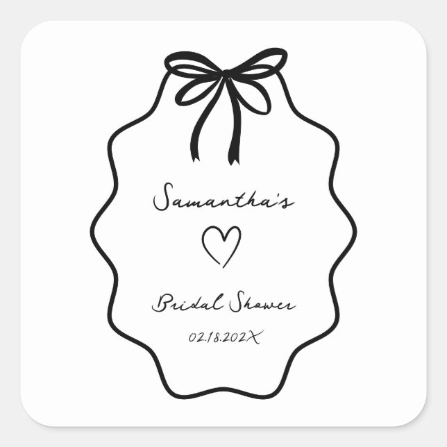 Pegatina Cuadrada Arco Nupcial de Fiesta de Despedida de Soltera Dib (Anverso)