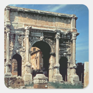 Pegatina Cuadrada Arco triunfal de Septimius Severus, dedicado en