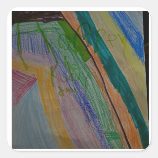 Pegatina Cuadrada Arcoiris