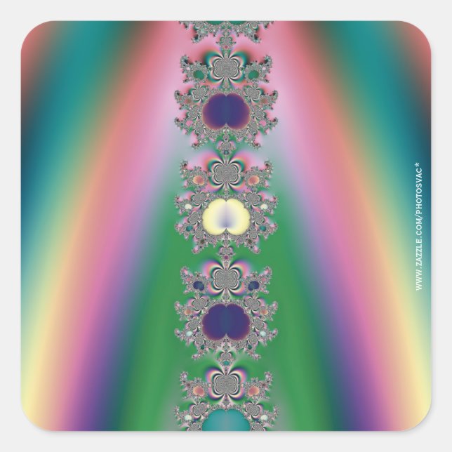 Pegatina Cuadrada Arcoiris (Anverso)