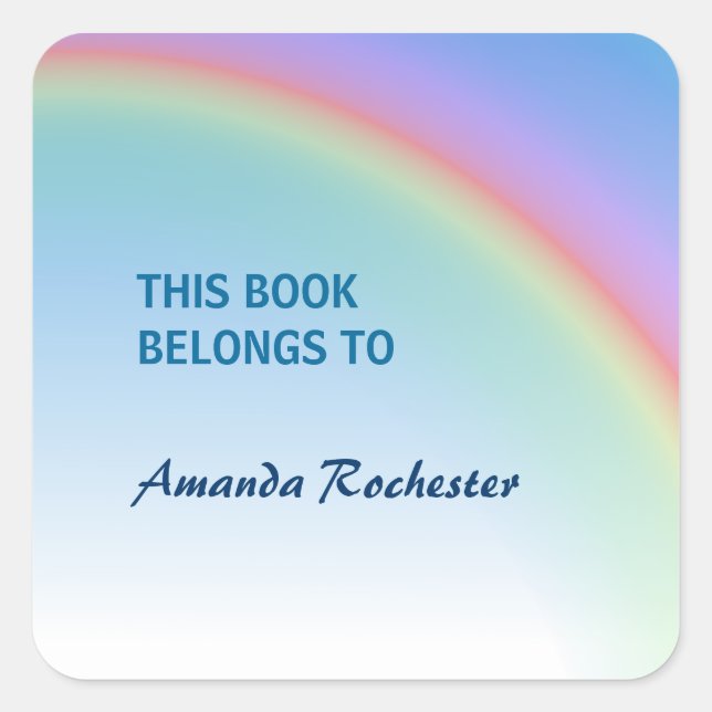 Pegatina Cuadrada Arcoiris (Anverso)