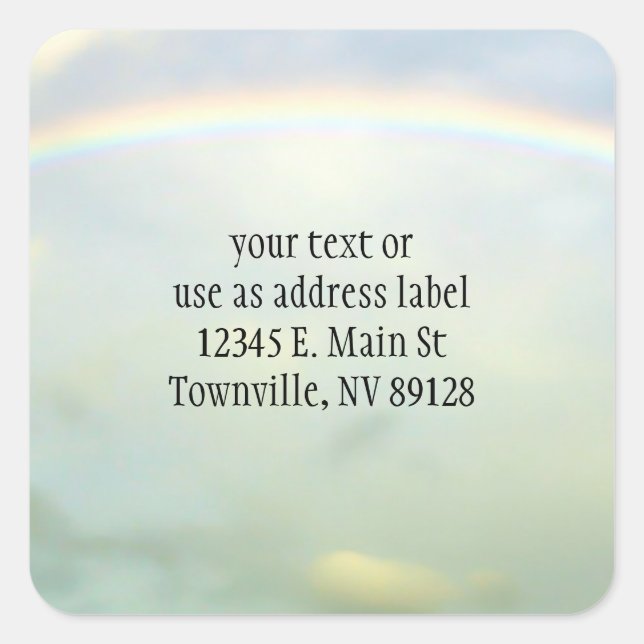 Pegatina Cuadrada Arcoiris completo (Anverso)