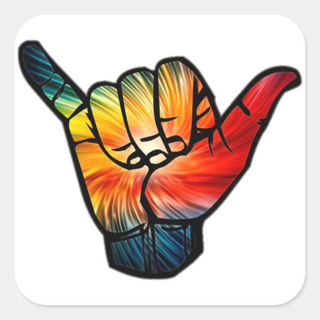 Pegatina Cuadrada Arcoiris de Shaka (Anverso)