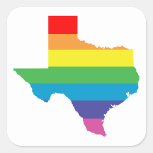 Pegatina Cuadrada arcoiris de texas