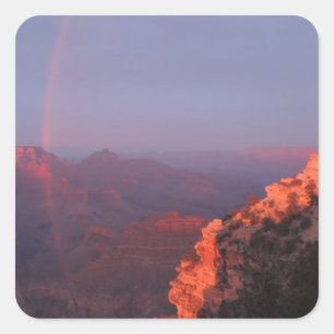 Pegatina Cuadrada Arcoiris del Atardecer en el Gran Cañón
