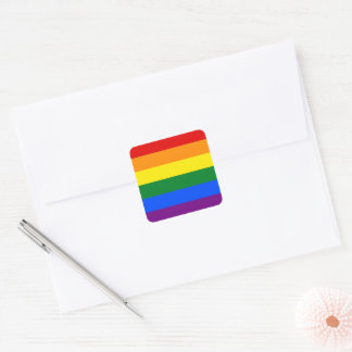 Pegatina Cuadrada Arcoiris del Orgullo LGBT