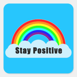 Pegatina Cuadrada ARCOÍRIS - Mantén Positivo