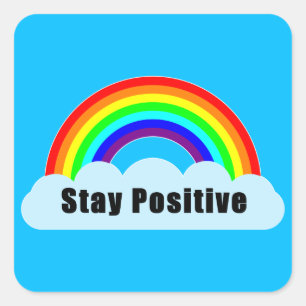 Pegatina Cuadrada ARCOÍRIS - Mantén Positivo