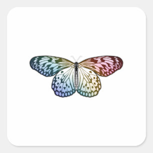 Pegatina Cuadrada Arcoiris mariposa