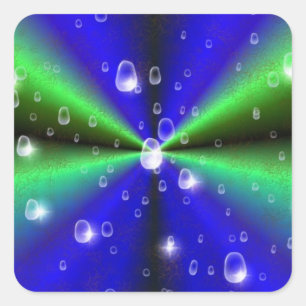 Pegatina Cuadrada Arcoiris verde azul en optik de cuero de piel de e
