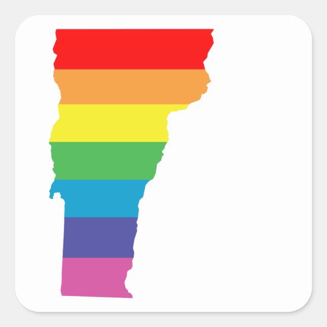 Pegatina Cuadrada arcoíris vermont (Anverso)
