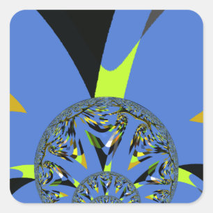 Pegatina Cuadrada Arcos de Guay con diseño de arte fractal