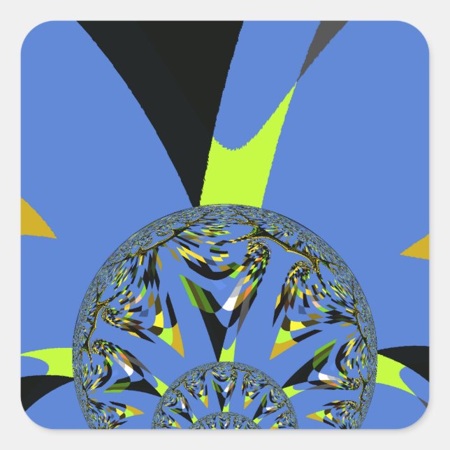 Pegatina Cuadrada Arcos de Guay con diseño de arte fractal (Anverso)