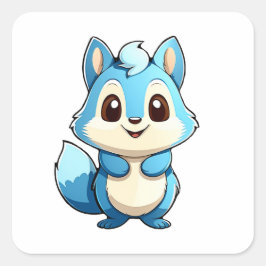 Pegatina Cuadrada Ardilla animal adorable