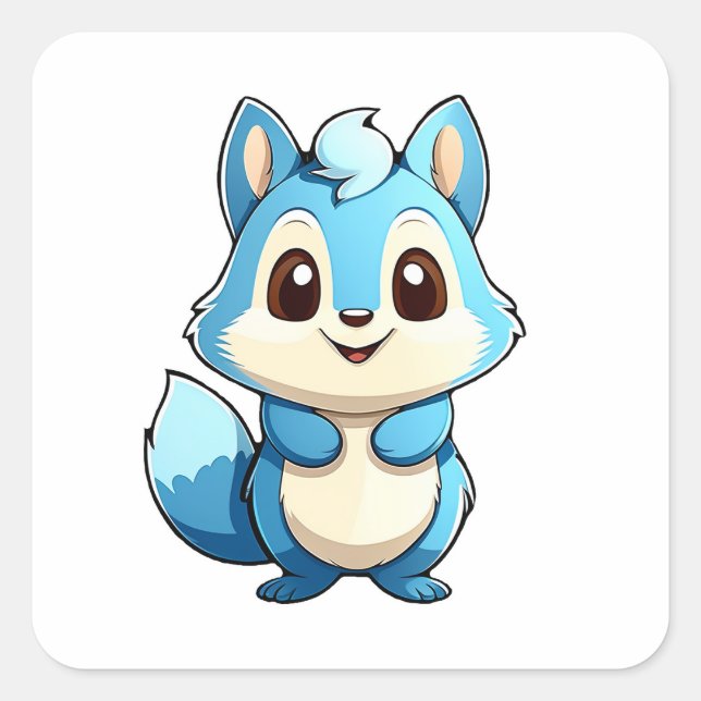 Pegatina Cuadrada Ardilla animal adorable (Anverso)