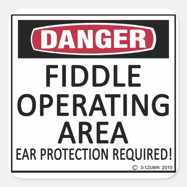 Pegatina Cuadrada Área de funcionamiento de Fiddle (Anverso)