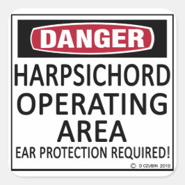 Pegatina Cuadrada Área de funcionamiento del clavicordio