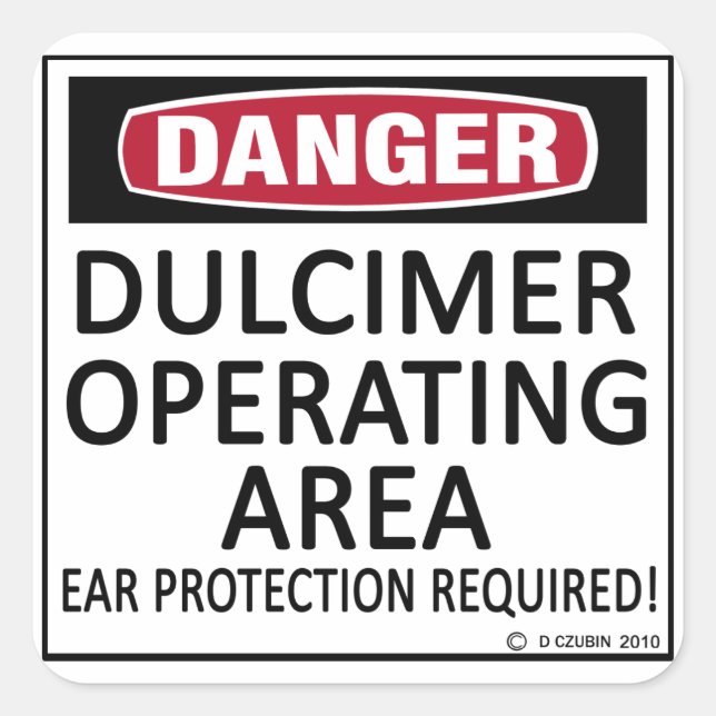 Pegatina Cuadrada Área de operación Dulcimer (Anverso)