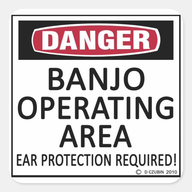 Pegatina Cuadrada Área de operaciones de Banjo (Anverso)